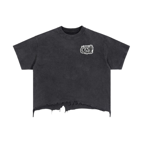 Vintage Wash Boxy Distressed Hem T-Shirt